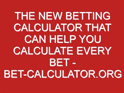 betting wager calculator.